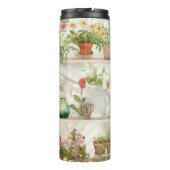 Leuke bloemenvaas Tuin Planten Waterverf Monogram Thermosbeker (Achterkant)