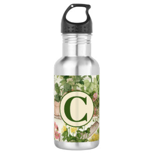 Leuke bloemenvaas Tuin Planten Waterverf Monogram Waterfles