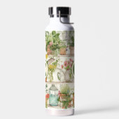 Leuke bloemenvaas Tuin Planten Waterverf Monogram Waterfles (Links)