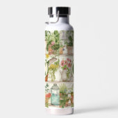 Leuke bloemenvaas Tuin Planten Waterverf Monogram Waterfles (Rechts)