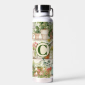 Leuke bloemenvaas Tuin Planten Waterverf Monogram Waterfles (Achterkant)