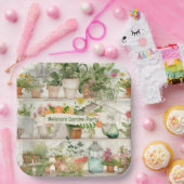 Leuke bloemenvaas Tuin Planten Waterverf Party Papieren Bordje (Feest)