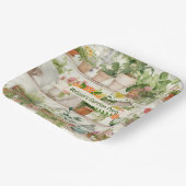 Leuke bloemenvaas Tuin Planten Waterverf Party Papieren Bordje (Gebogen)