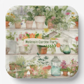 Leuke bloemenvaas Tuin Planten Waterverf Party Papieren Bordje (Voorkant)