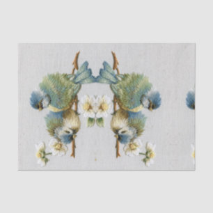 Leuke bloemige blauwgroen munt Groene borduurvogel Tissuepapier