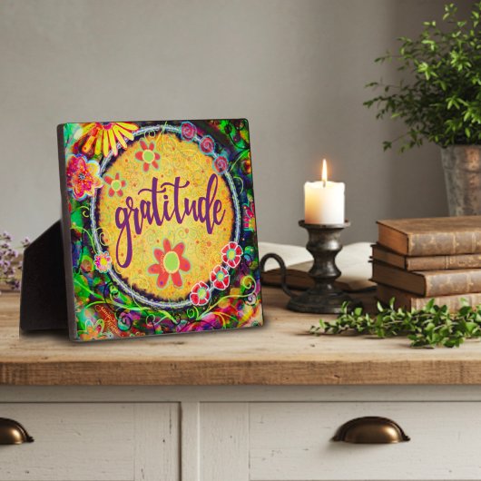 Leuke bloemige gele dankbaarheid grillig fotoplaat