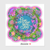Leuke bloemige roze liefde wat je doet Inspirerend Sticker (Vel)