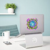 Leuke bloemige roze liefde wat je doet Inspirerend Sticker (Laptop op bureau)