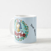 Leuke bloemige verpleegster koffiemok (Voorkant links)