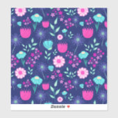 Leuke bloemmotief achtergrond sticker (Vel)