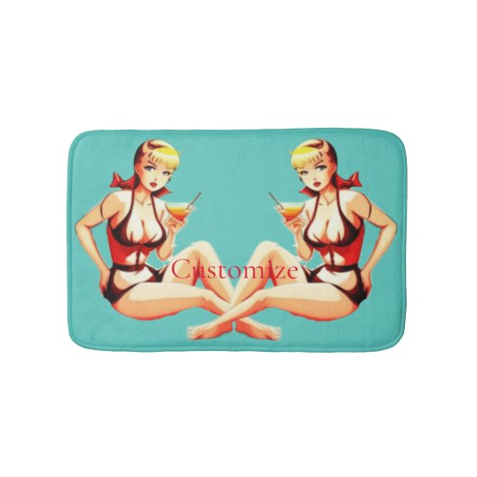 Leuke Blondine Martini Bikini Meisje Thunder_Cove Badmat (Voorkant)
