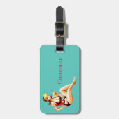 Leuke Blondine Martini Bikini Meisje Thunder_Cove Bagagelabel (Voorkant verticaal)