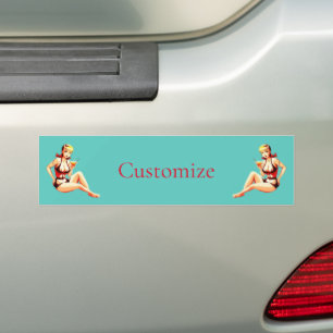 Leuke Blondine Martini Bikini Meisje Thunder_Cove Bumpersticker