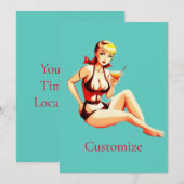 Leuke Blondine Martini Bikini Meisje Thunder_Cove Kaart (Voorkant / Achterkant)