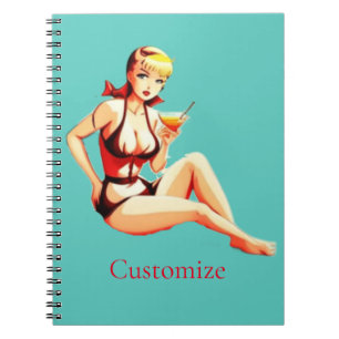 Leuke Blondine Martini Bikini Meisje Thunder_Cove Notitieboek