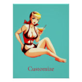 Leuke Blondine Martini Bikini Meisje Thunder_Cove Perfect Poster (Voorkant)