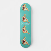 Leuke Blondine Martini Bikini Meisje Thunder_Cove Persoonlijk Skateboard (Voorkant)