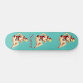 Leuke Blondine Martini Bikini Meisje Thunder_Cove Persoonlijk Skateboard (Horizontaal)