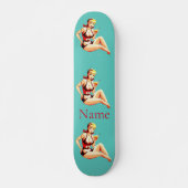 Leuke Blondine Martini Bikini Meisje Thunder_Cove Persoonlijk Skateboard (Voorkant)