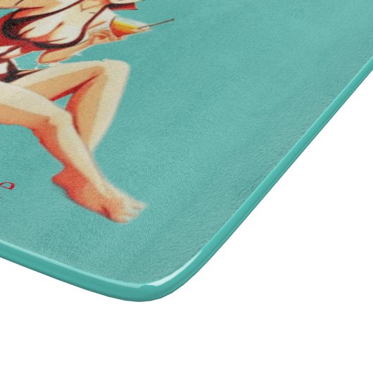 Leuke Blondine Martini Bikini Meisje Thunder_Cove Snijplank (Hoek)