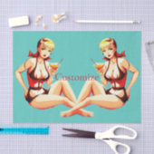 Leuke Blondine Martini Bikini Meisje Thunder_Cove Tissuepapier (Craft)