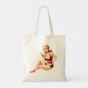 Leuke Blondine Martini Bikini Meisje Thunder_Cove Tote Bag