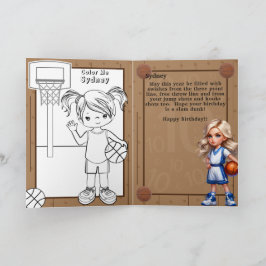 Leuke Blondine Meisjes Basketbal Kleurplaat Verjaa Kaart