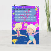 Leuke Blondine Meisjes Gymnastiek Kleurplaat Verja Kaart (Achterkant)