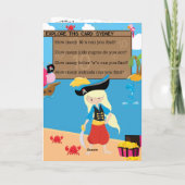 Leuke Blondine Meisjes Pirate Kleur Ik Gelukkige V Kaart (Achterkant)