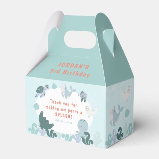 Leuke Blue Boys Onder Het Zee Waterverf Verjaardag Bedankdoosjes (Voorkant Zijde)