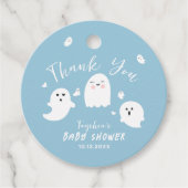 Leuke Blue Ghost Boy Baby shower Bedankjes Labels (Voorkant)