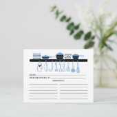Leuke Blue Kitchen Gadgets Bruids Recept Kaarten (Staand voorkant)