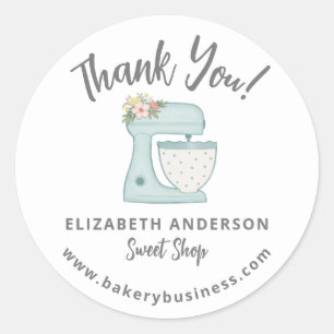 Leuke Blue Mixer Bakkerij Business Dank u Sticker