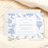 Leuke Blue Safari baby shower Budget 3 bij 5 mini RSVP Kaartje