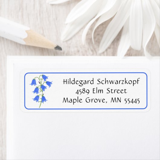 Leuke Bluebells Huwelijk Retouradres Label (Insitu)