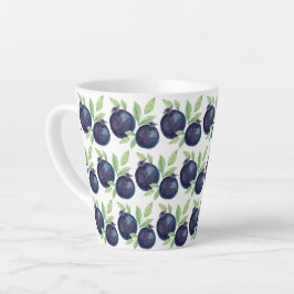 Leuke Blueberries Waterverf Art Handbeschilderd Latte Mok