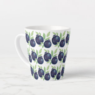 Leuke Blueberries Waterverf Art Handbeschilderd Latte Mok