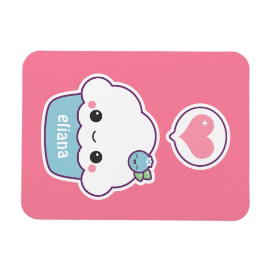 Leuke Blueberry Cupcake Magneet (Horizontaal)