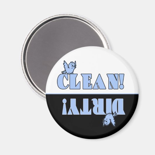 Leuke Bluebird Clean Vuile Magnet voor Vaatwasser (Voorkant / Achterkant)