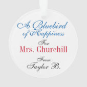 Leuke Bluebird van geluk voor de leraar Ornament (achterkant)
