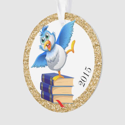Leuke Bluebird van geluk voor de leraar Ornament (voorkant)