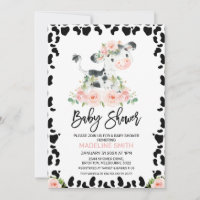 Leuke Blush Bloemen Koe Baby shower