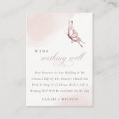 Leuke Blush Waterverf Vlinderwijn die goed wenst Informatiekaartje (Voorkant)