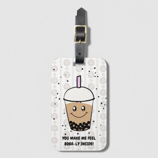 Leuke Boba Bubble Tea Pun Bagagelabel (Voorkant (verticaal))