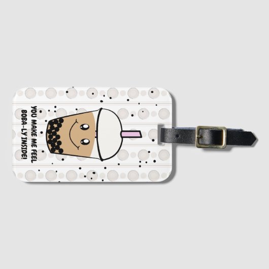 Leuke Boba Bubble Tea Pun Bagagelabel (Voorkant (horizontaal))