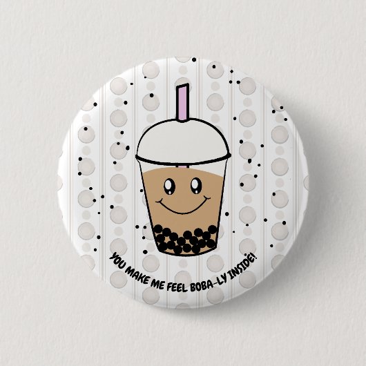 Leuke Boba Bubble Tea Pun Button (Voorkant)