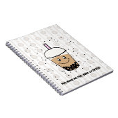 Leuke Boba Bubble Tea Pun Spiraal Foto Notitieboek (Rechterzijde)