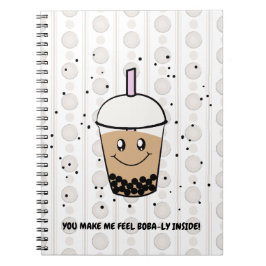 Leuke Boba Bubble Tea Pun Spiraal Foto Notitieboek