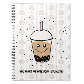 Leuke Boba Bubble Tea Pun Spiraal Foto Notitieboek