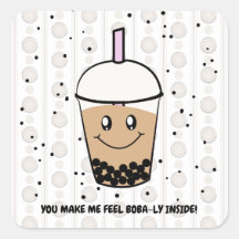 Leuke Boba Bubble Tea Pun Square Sticker